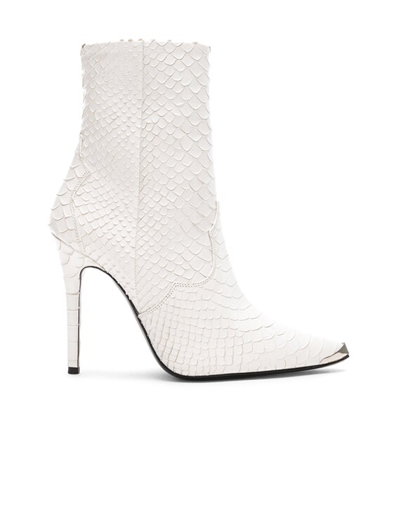 white snakeskin boots