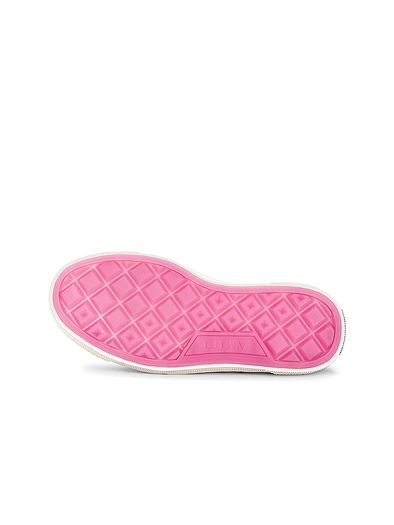 Amiri Stars Court Low Top Sneaker in White & Pink | FWRD