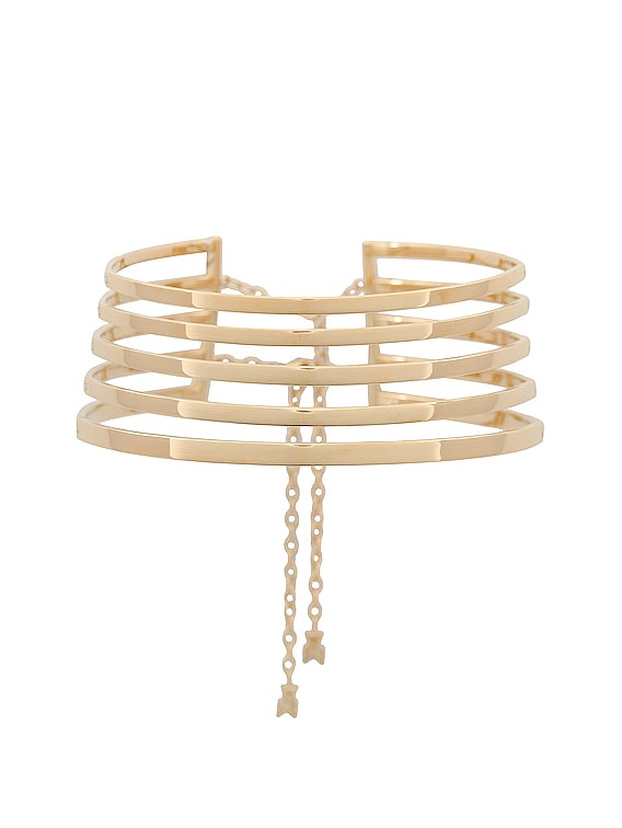 ネックレス・ペンダント AMINA MUADDI NECKLACE (ANGELICACHOKER GOLDBASE) AMINA MUADDI Angelica Choker Necklace in Gold | FWRD