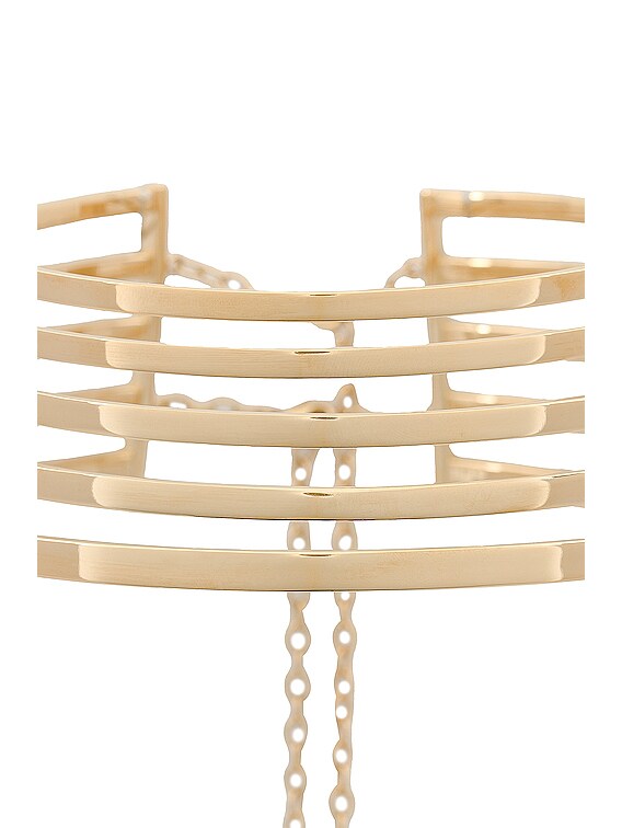 ネックレス・ペンダント AMINA MUADDI NECKLACE (ANGELICACHOKER GOLDBASE) Amina Muaddi Angelica Stacked Choker | Gold | FARFETCH GE