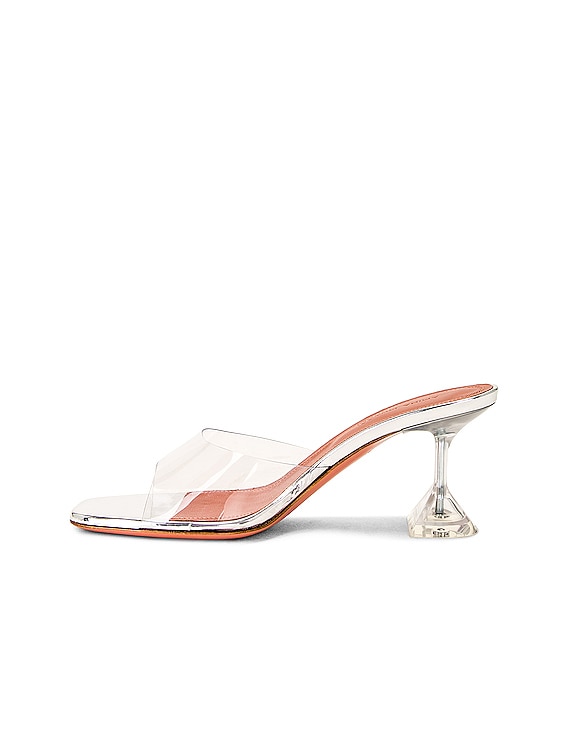AMINA MUADDI Lupita 70 Glass Slipper Mule in Transparent | FWRD