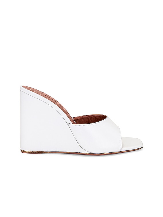 AMINA MUADDI Lupita Nappa Wedge in White | FWRD