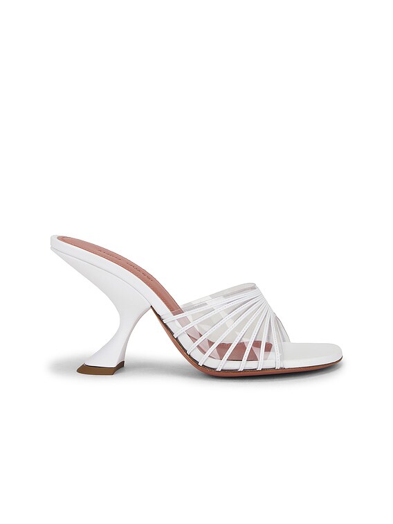 AMINA MUADDI PALOMACRYSTALSLIPPERNAPPAIVORY 関税送料込 AMINA MUADDI Paloma Crystal Slipper in White & White