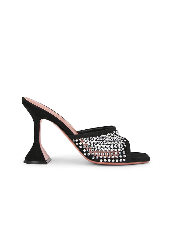 Lupita Crystal Net 95 Slipper In Black & White Crystal