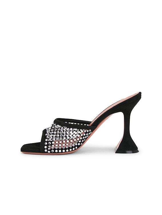 Lupita Crystal Net 95 Slipper In Black & White Crystal