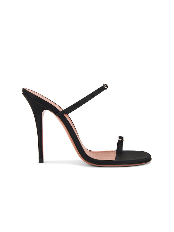 AMINA MUADDI Adut 105 Thong Sandal in Black & White Crystal