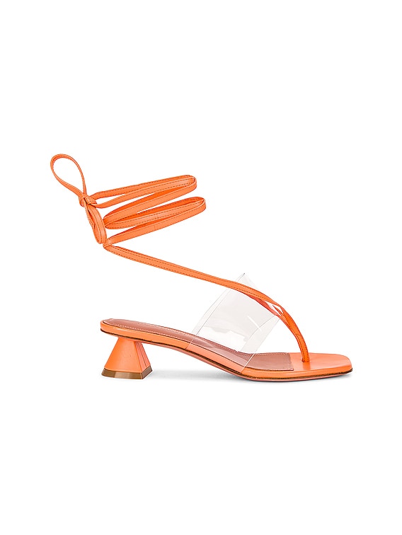 AMINA MUADDI Zula 40 Sandal in Coral FWRD