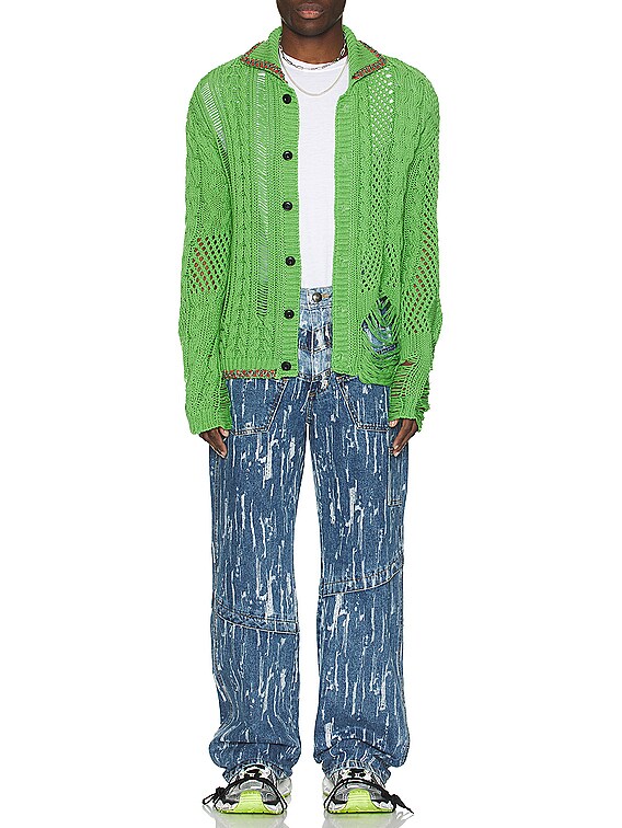 Andersson Bell - Washed Blue Zipper Wide Leg Jeans | HBX