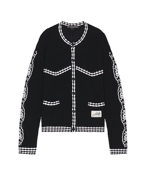 カーディガン ANDERSSON BELL FANTASIA ROUND-NECK CARDIGAN 5SA434 Andersson Bell Fantasia Round-Neck Cardigan in Black | FWRD