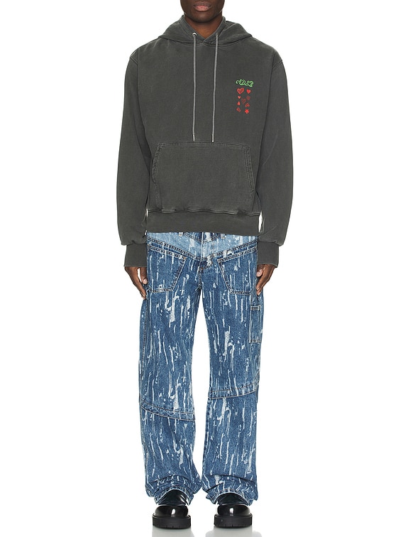 [ANDERSSON BELL] (ESSENTIAL) ADSB HEARTS CARD HOODIE/追跡付 Andersson Bell Essential ADSB Hearts Card Hoodie in Charcoal