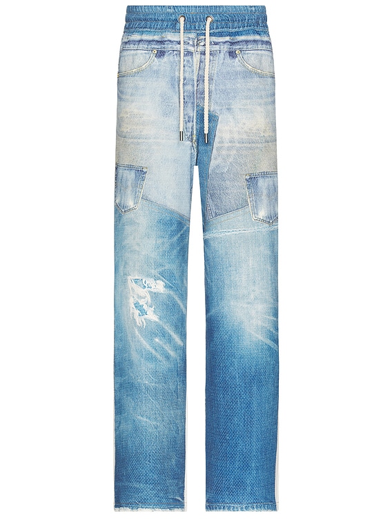 Andersson Bell Unisex Denim Trompe L'Oeil Mesh Pants in Print | FWRD