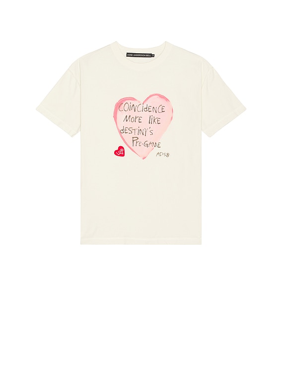 Andersson Bell Unisex Heart Message T-Shirt in Ecru | FWRD