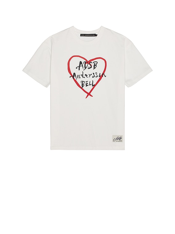 Andersson Bell Unisex Heart Kelly Logo T-Shirt in White | FWRD