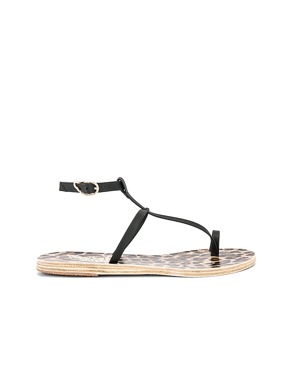 Ancient Greek Sandals Anthi Sandals in Black FWRD