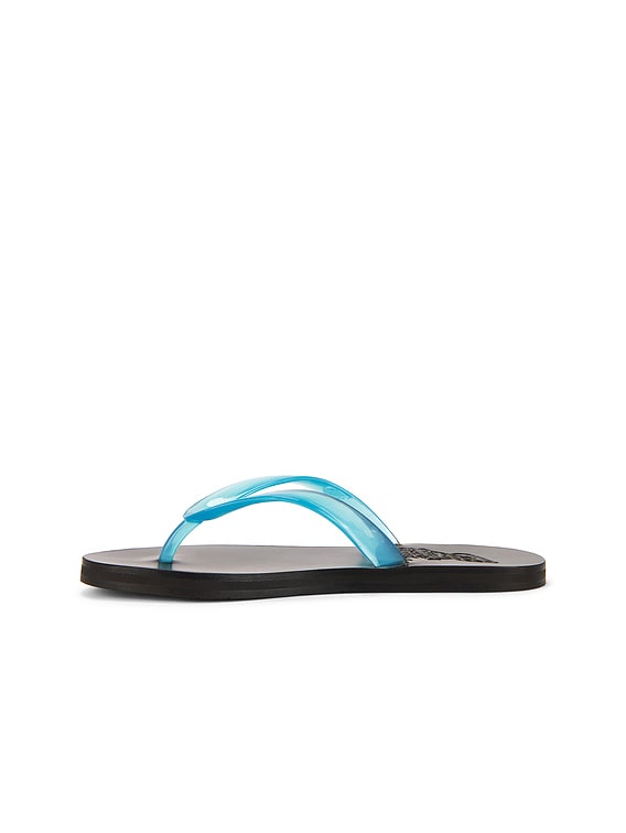 サンダル・ミュール ANCIENT GREEK SANDALS Blue fabric Saionara thong slippers Ancient Greek Sandals Blue Fabric Saionara Thong Slippers
