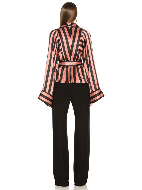 Ann Demeulemeester Belted Soft Blazer in Peach & Black | FWRD
