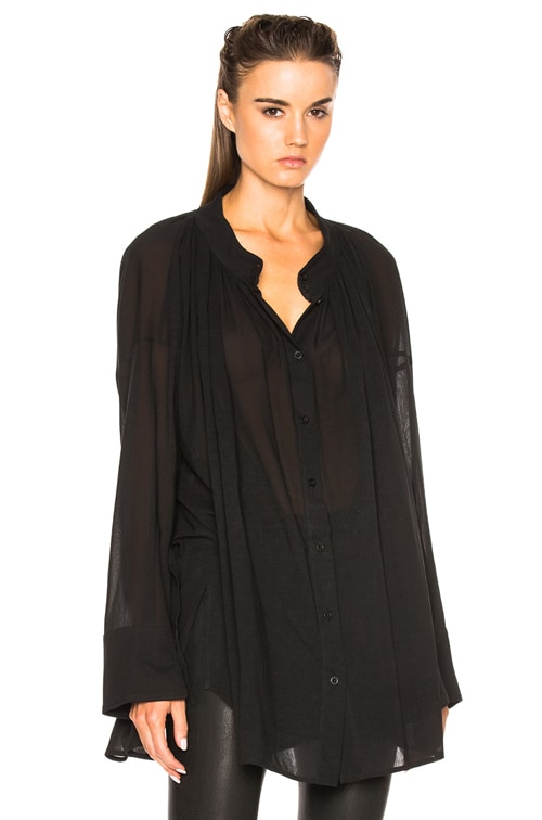 Ann Demeulemeester Button Down Top in Black | FWRD
