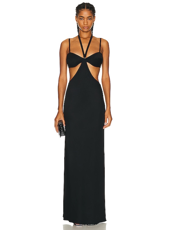 chinese dress ladies Adele Halter Maxi Dress, in Deep Emerald Luxe Satin, Size: Xs | Show Me Your Mumu main image 0