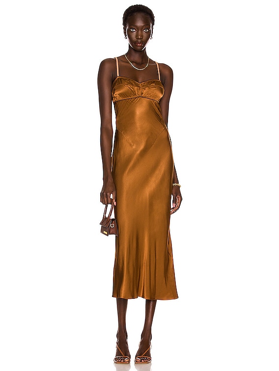 anna october brown dress Waterlily in Length:52
