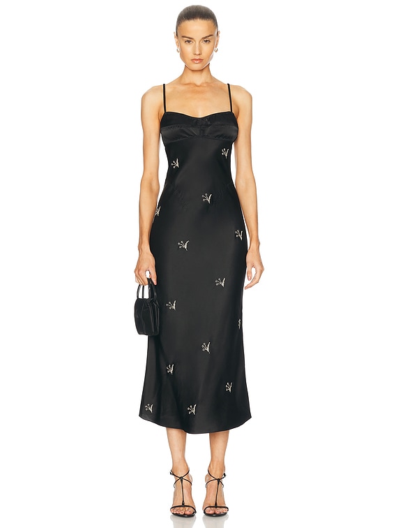 knee length dresses for ladies Waterlily Dress L / Black