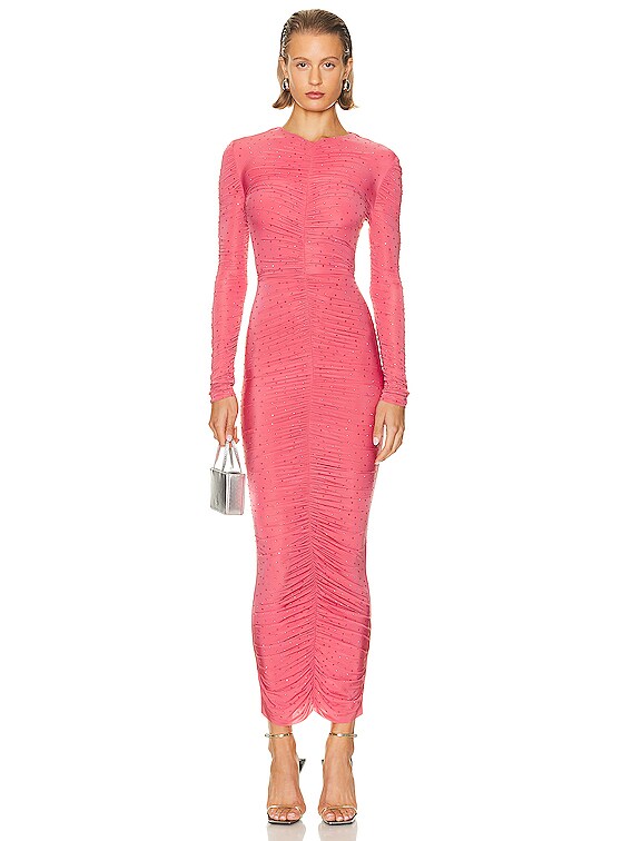 alex perry long sleeve dress Alex Perry Open-back Long-sleeve Maxi Dress