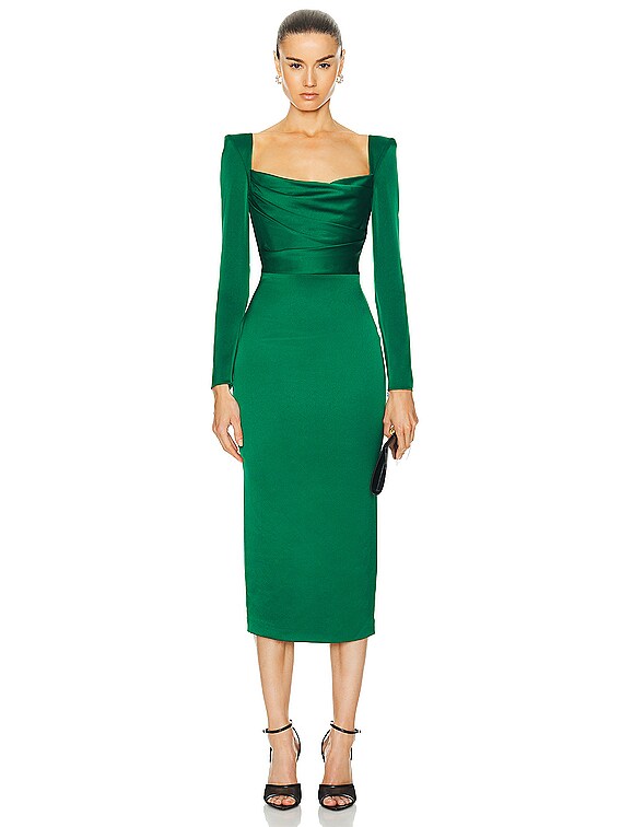 chinese dress ladies Corset-Bodice Long Emerald Green Formal Dress main image 1