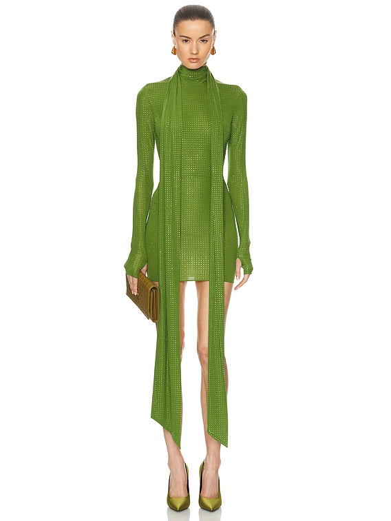 Long Sleeve Scarf Mini Dress