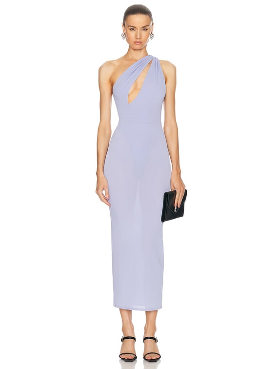 Alex Perry One Shoulder Dress in Frost | FWRD