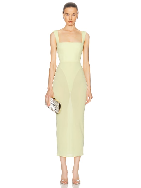 Alex Perry Portrait Dress in Lemon FWRD