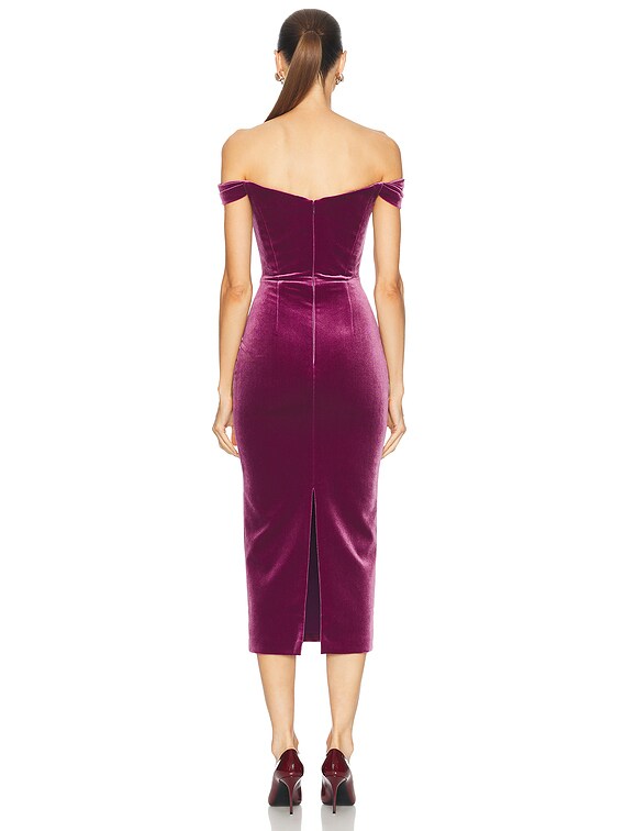 open lace back dress Alex Perry Lilac Round Neck Maxi Dress with Pleated Arm Detail FR 34 ( –  Sellier main image 1
