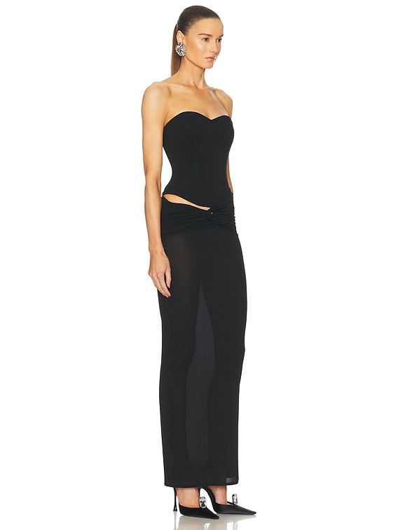 Ruched Jersey Corset Maxi Dress