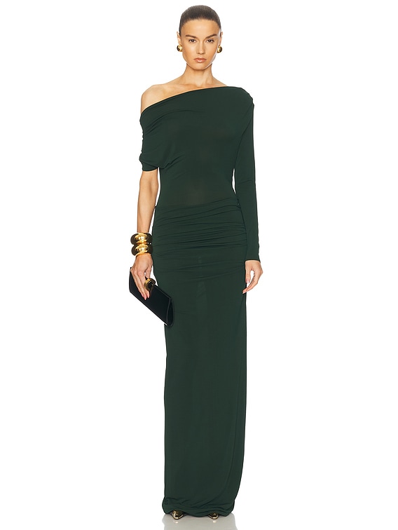 forest green long sleeve maxi dress Forest Green Warm Cotton Corduroy Fit and Flare Maxi Dress 58