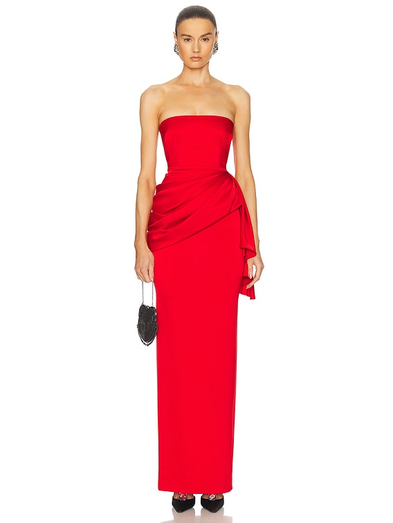 Draped Satin Corset Gown