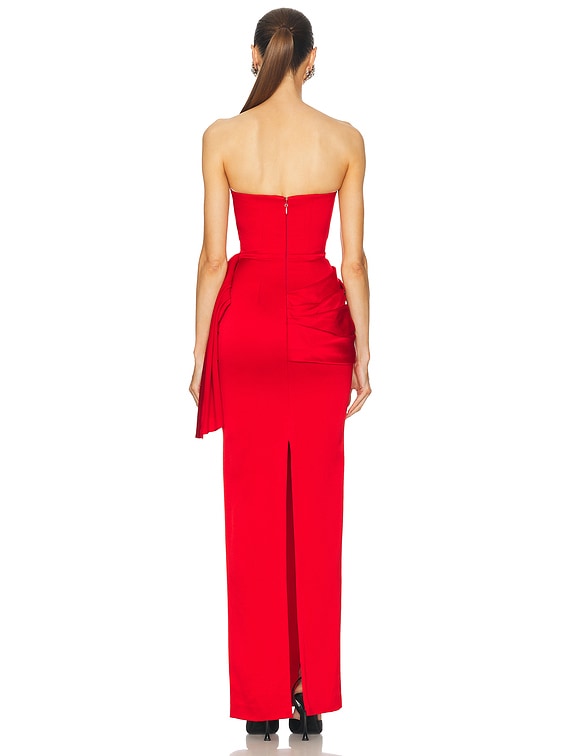 Draped Satin Corset Gown