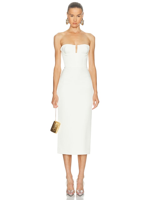Alex Perry Strapless Dress in White | FWRD