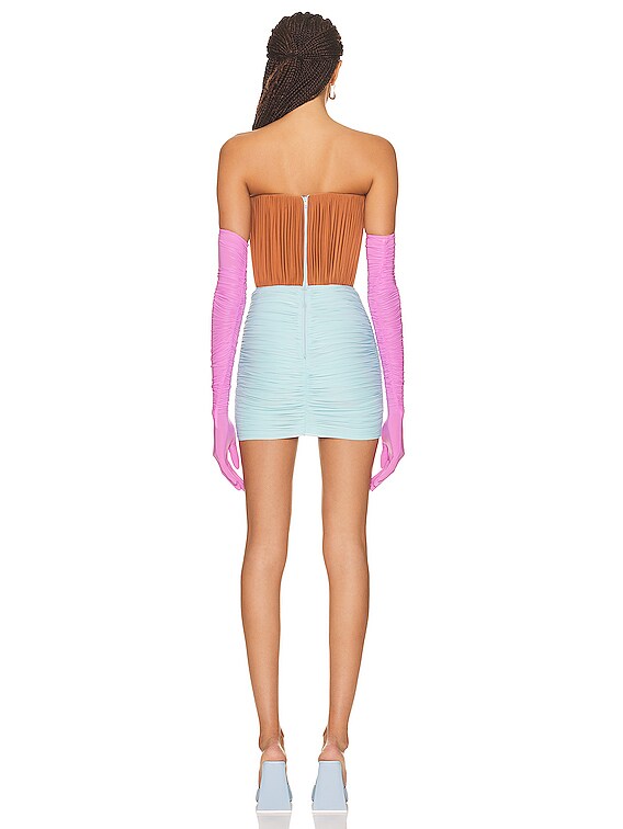 ruched cup mini dress boohoo Women's High Neck Ruched Cup Mini Dress