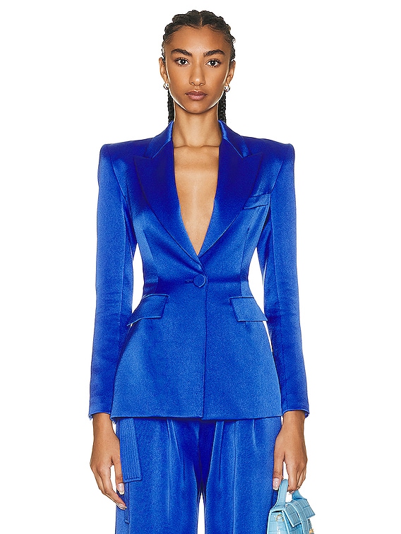 Alex Perry Aro Fitted Blazer in Bluebell