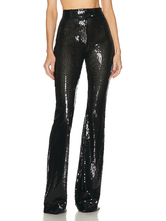 Alex Perry Sequin Flare Trouser in Black