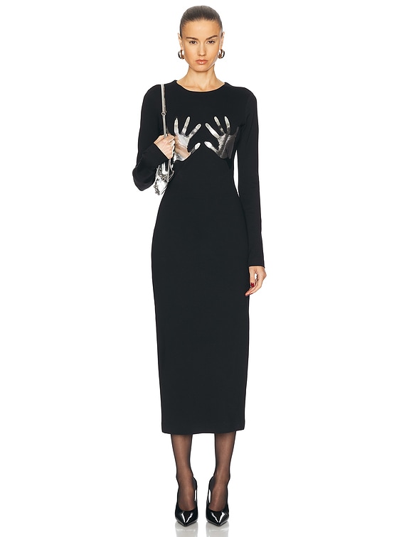 ワンピース elfelfelfarchives long sleeve dress Scarlet Darkness Fantasy Faux Elf Wing Sleeves Tiered Maxi Dress