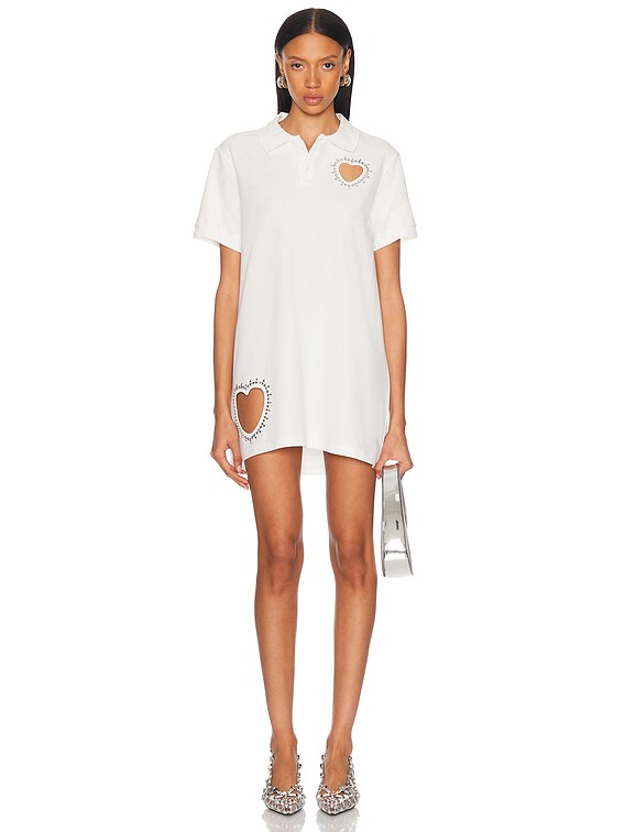 heart shirt dress Crystal Heart Cutout Polo Dress