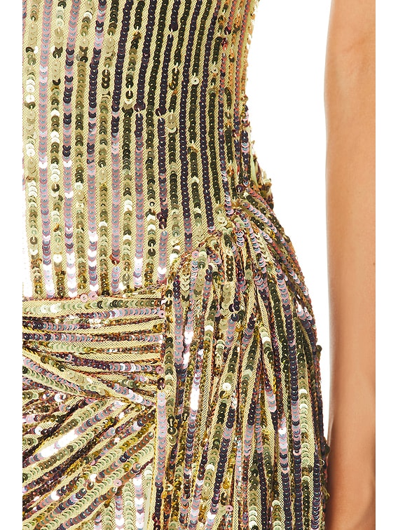 slim fit dress slacks Luxurious Black Gold Sequin Midi Party Dress Small main image 0