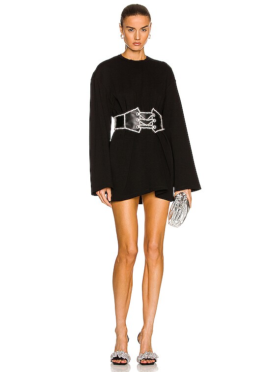 white christmas dresses Shirt Dress with Corset Belt – Belchic main image 0