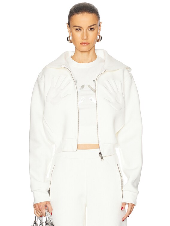 AREA Embossed Handprint Jacket in Off White | FWRD