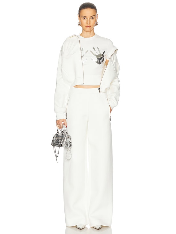 AREA Embossed Handprint Jacket in Off White | FWRD