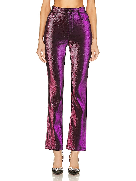 AREA Straight Leg Slit Pant in Purple | FWRD