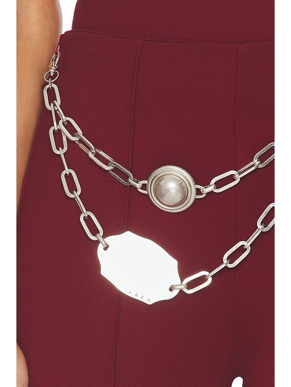 【AREA】Chain Plate Belt レギンス AREA Chain Plate Belt Legging in Burgundy | FWRD