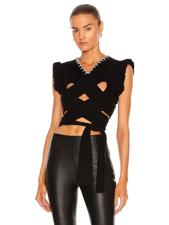 VERSACE Crop Top in Black, FWRD