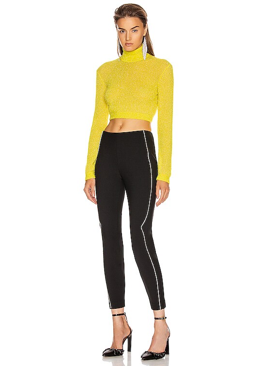 yellow turtleneck crop top