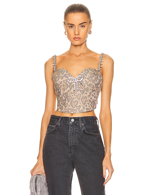 crystal heart crop top