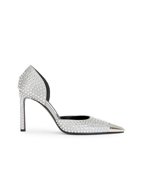AREA X Sergio Rossi 95 Pump in Silver & Crystal | FWRD